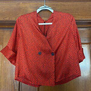Topshop Red Satin Top (Size 8 US) Like-New